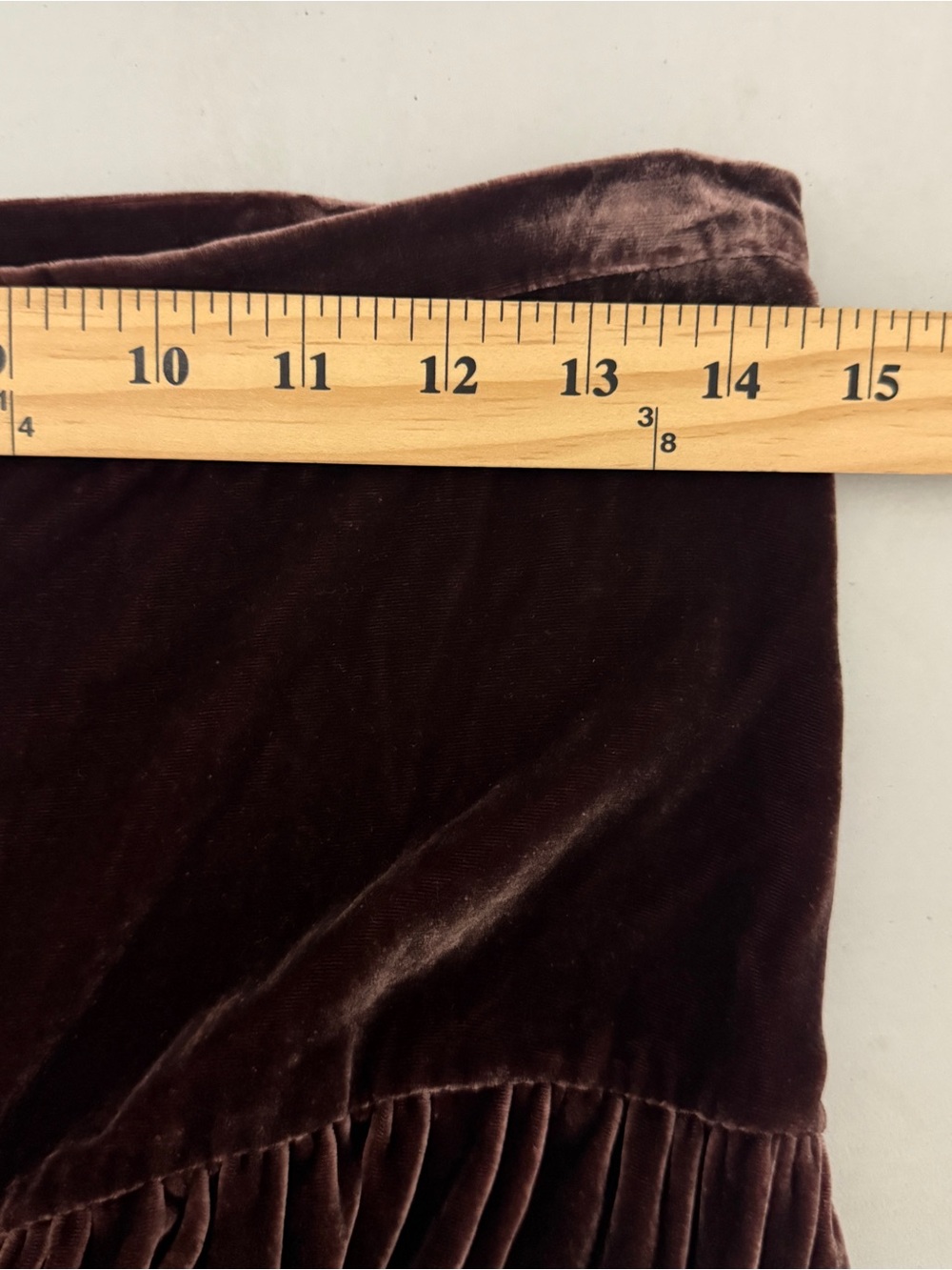 BCBGMaxAzria Silk Blend Tiered Brown Velvet Peasant Skirt Size 0 70s Boho 90s - Picture 5 of 8